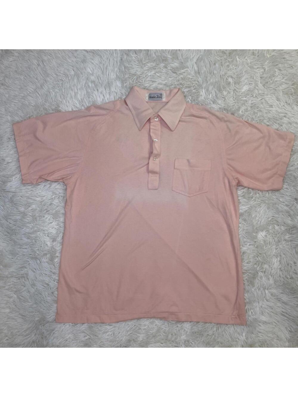 Vintage Harbor Town Men’s Peach Colored Single Stitch Golf Polo Shirt Sz M